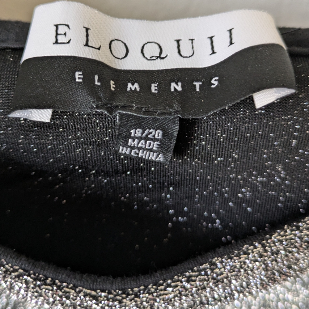 NWT Eloquii Elements Women's Silver Shining Top - Size 18/20 - Picture 3 of 5